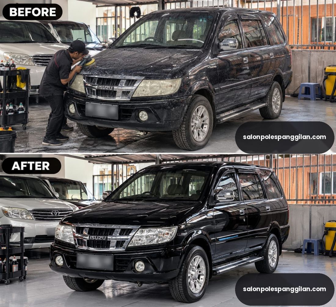 Isuzu Panther sebelum dan sesudah poles