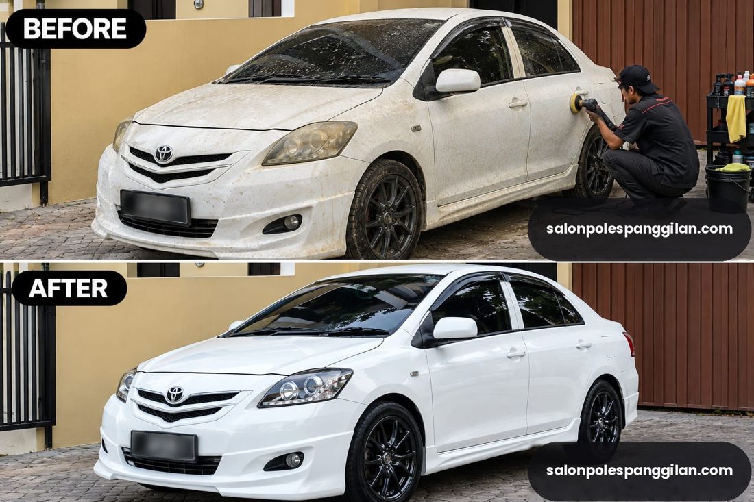 Toyota Vios sebelum dan sesudah poles